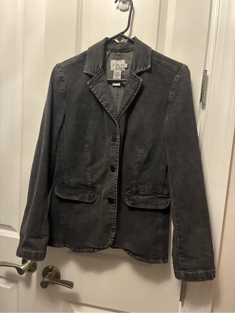 Calvin Klein Jeans Washed Black Denim Blazer